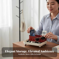 Flame-Shaped Statue with Dish Multi-Functional Entryway Organizer Space-Saving