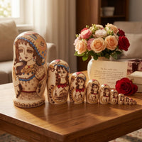 Nesting Doll with Hand-Painted Motif Decorative Matryoshka Doll Hollow for Collectors, Home Decor, Gift Box