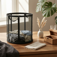 Foldable Laundry Basket Top Handle Portable Clothes Hamper Lightweight