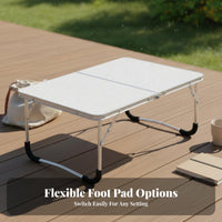 Aluminum Alloy Frame Foldable Laptop Table Lightweight Portable Laptop Table Space Saving Portable Bed Desk Multi-Purpose for Students, Telecommute Workers, Outdoor, Travel, Dorm Room, Bedroom