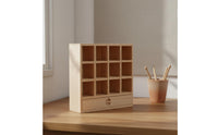 1/12 Scale Dollhouse Cabinet Unfinished 12 Compartment Cabinet Beech Wood