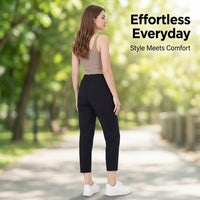 Ladies Trousers with Elasticated Waist for Women, Loose Fit Joggers for Running and Gym, Breathable Cuffed Ankle Design