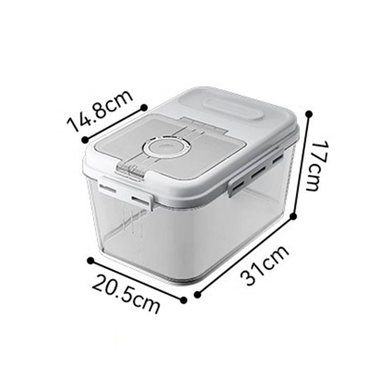 Moisture-Proof Rice Storage Container Transparent Body Airtight Dry Food Container Pouring Spout for Countertop