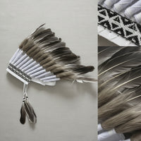 Feathered Feather Headdress Layered Headdress with Feathers Woven Feather Headpiece Geometric for Cosplayers, Performers, Cosplay, Stage Performance, Photography