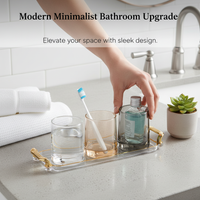 Glass Mouthwash Cup Set for Couples and Families, Hotel Bathroom Tumbler