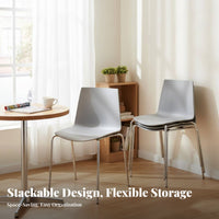 Nordic design aesthetic Stackable Molded Plastic Seat Space-Saving Armless Shell Chair Modern Design Seating Furniture Lightweight for Restaurant Owners, Apartment Dwellers, Conference Room, Reception Area, Kitchen, Events