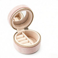 Compact Mini Jewelry Box Travel-Friendly Velvet Jewelry Box Small Organizer Simple for Handbag