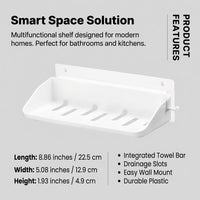 Cabinet and Sink Space-Saving Storage Rack for Bathroom, Wall-Mounted Towel Bar and Kitchen Organizer, Drill-Free Wall Holder