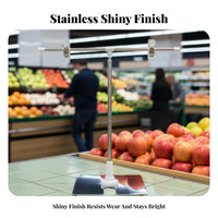 Cross-Shaped Poster Stand Stainless Steel Construction Cross-Shaped Poster Holder Movable Clips Tabletop Display Stand for Retailers, Supermarkets