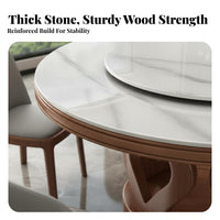 Pedestal Dining Table with Lazy Susan Modern Design Round Turntable Table with 6 Chairs Minimalist aesthetic Home Furniture for Homeowners, Hosts, Kitchen