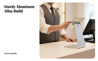 Locking Mechanism Anti-Theft Tablet Kiosk Commercial Grade Anti-Theft Countertop Kiosk Universal Compatibility Point of Sale Hardware Adjustable Viewing Angle for Restaurant Owners, Exhibitors, Checkout Counter, Retail Outlet, Reception Desk