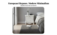 European design 2-Drawer End Cabinet Lacquered Finish Nightstand Modern Design Bedside Table Simple for homeowners, Renters, Students, Guest Room, Home Office