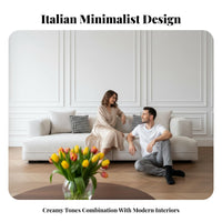 Curved Corner Sofa Italian design Curved L-Shaped Lounger Minimalist Design Living Room Furniture for Homeowners, Young Adults, Lounge Area, Apartment
