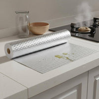 20 Meters Self Aluminum Foil Heat Resistant Kitchen Oil-Resistant Sticker Easy to Clean Aluminum Foil Wallpaper for Drawer, Lavatory