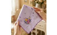 18 Pieces Handkerchief with Edges Floral Handkerchief with Edge Soft Facial Cloths for Women, Weddings