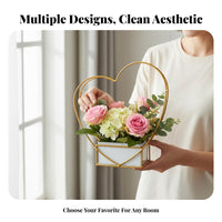DIY accessible Handheld Wire bloom Basket Sturdy Construction Handheld Floral Base Easy to Use floral arrangement holder exposedworkFrame design for Florists, bride's, Home Decoration, Weddings, Parties