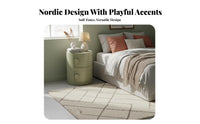 Round Storage Cabinet Space-Saving Cylindrical Bedside Table Small Stylish Storage Cabinet Multifunctional for Dorm Room
