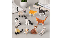 10 Pieces Cat Figurines Tiny Cat Tiny Figurines Hand Painted Animal Models for Collectors, Dioramas