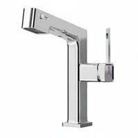 Pull-out Lavatory Faucet Easy Installation Pull out Lavatory Faucet Gunmetal Grey Finish Retractable Basin Mixer