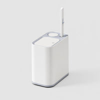 Automatic Bathroom Trash Can with Toilet Brush Rectangular Slim Trash Can with Wheels Space-Saving Wastebasket Wheeled