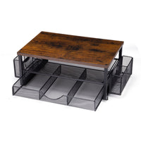 No-Drill Under-Desk Storage Rack Two-Tier Under Desk Drawer Organizer Sliding Clamp-on Drawer Organizer Metal for Students