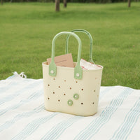 Portable Tote Basket with Handles Ventilated Perforated Storage Tote Multi-Purpose Plastic Storage Bin with Handles Lightweight for Bathroom, Shower, Closet