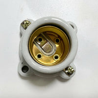 Ceiling Lighting E27 Lamp Holder for Vintage Lamp, Flame Retardant Ceramic Porcelain Bulb Holder, Surface Mount Round Flat Base, 660W 250V Home