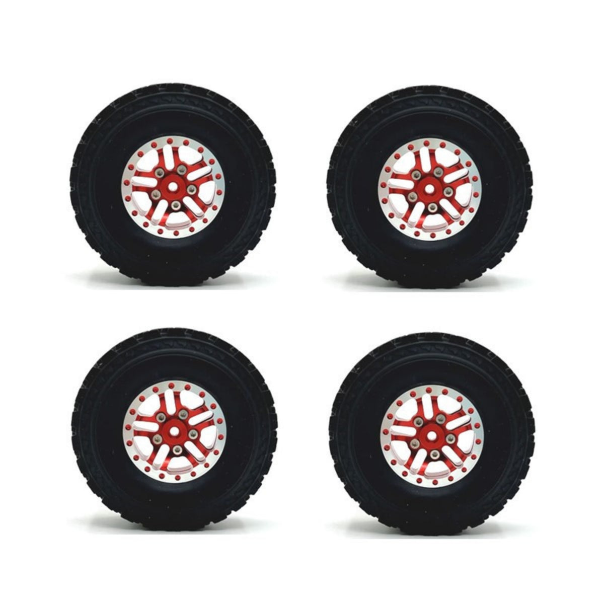 4 Pieces RC Car Wheels with Metal Hub Rubber RC Crawler Tires with Rims High Hold Rim for Hobbyists
