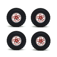 4 Pieces RC Car Wheels with Metal Hub Rubber RC Crawler Tires with Rims High Hold Rim for Hobbyists