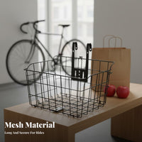 Portable Folding Bike Basket Large Capacity Collapsible Cycle Basket Easy Installation for Commuters, Grocery Shopping, Commuting