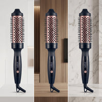 Electric Heated Styling Comb Shiny Hot Brush with Cylindrical Head Heated Hair Styling Brush Fast Heating Hot Comb Dual-Voltage