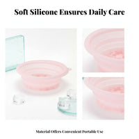 Silicone Cold Facial Bath Bowl Foldable Design Cold Facial Bath Bowl Ribbed Sides Skincare Tool