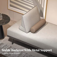 Foldable Design Fold-extendable Metal Frame Bed two-in-singleUse Sleeper Sofa Space-Saving transformable Couch Double Person Capacity for Apartment Dwellers, Students, Homeowners, Living Room, Bedroom