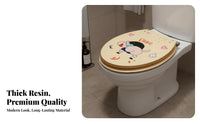 Waterproof Resin Toilet Seat Long-Lasting Slow Close Toilet Seat Easy to Clean Bathroom Fixture Non-Yellowing for Homeowners, Families, DIY Enthusiasts, Restroom, Powder Room, Home