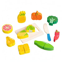 Wooden Fruit Cutting Set Fine Motor Skills Sliceable Play KitchenSet  Wood Wooden Cutting Toy for Children