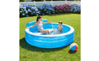 Inflatable Pool with Backrest Drain Outlet Round Pool with Seats 590 L Capacity