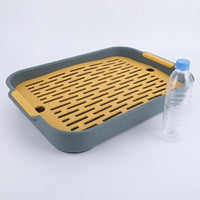 Large Lagomorph Litter Tray and Lagomorph Litter Box with Grid, Removable Double-Layer Pan for Guinea Pigs and Hamsters