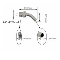 Clear Wort Draw 1/2 NPT Pickup Tube Recirculation Use Stainless Steel Pickup Tube Swirl Flow Arm for Home Brewers