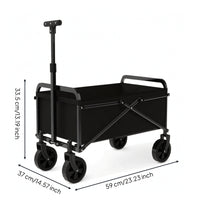 Collapsible Wagon Portable Foldable Wagon Folding Utility Cart Compact Collapsible Cart Space-Saving for Picnics, Beach