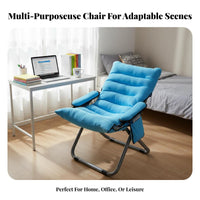 Foldable Design Adjustable Recliner Chair Space-Saving Padded Folding Recliner Portable Leisure Seat Extra Comfort for Students, Young Adults, Gamers, Dorm Room, Brief Restping, Home Office, Small Areas