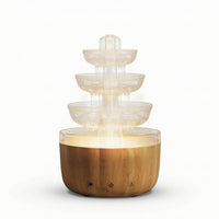 Compact Fountain Humidifier Glowing Desktop Humidifier Quiet Tabletop Aroma Dispenser High-Frequency for Office Workers, Bedroom, Living Room