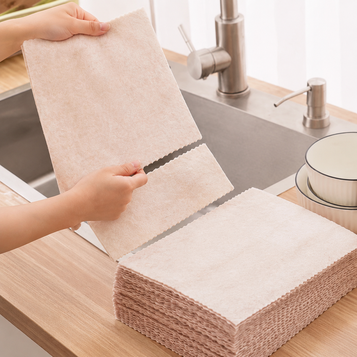 Loofah Dishcloth for Kitchen Cleaning, Oil & Stain Removal, Thickened Loofah Sponge Scrubber, Plant Fiber