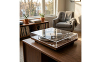 Clear Dust Cover with Hinges Transparent Turntable Dust Cover Hinge Safeguarding Vinyl Player Lid Hinge Long-Lasting for Vinyl Collectors, Audiophiles, Home Audio Setups