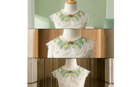 Beaded Detachable Collar Embroidered Collar with Pearls Scalloped Accessory Decorative for Photoshoots