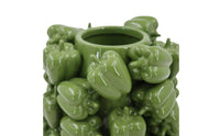 Vase with Raised Pepper Shapes Glossy Sculptural Vase Textured Vessel for Decorators, Homeowners, Living Room, Centerpiece, Home Decor