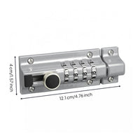 Metal Combination Latch Lock Silver Finish 4 Digit Latch Lock Rectangular Faceplate Keyless Slide Bolt Turn Knob