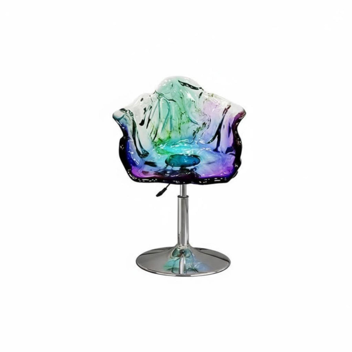Adjustable Height Transparent floretrear High Stool 360° rotate Transparent Pedestal Chair Luxury aesthetic Household Furniture Modern Look for Interior Designers, Business Owners, Homeowners, Home Bar, Restaurant, Cafe, Kitchen Island