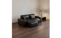 Multifunctional Sofa Bed Transformable Design Electric Recliner Sofa Remote Control Black Leather Sectional for Small Apartment Dwellers