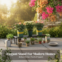 Floor-Standing 3-Tier Rolling Flower Rack Mobile Design 3-Tier Rolling Plant Stand Weather-Resistant Tiered Shelf Space-Saving for Gardeners, Apartment Dwellers, Home Decorators, Balcony, Patio, Outdoor, Living Room