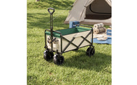 Heavy Duty Camping Wagon with All-Terrain Wheels Sturdy Folding Wagon Telescopic Collapsible Cart with Side Pocket Adjustable for Shopping